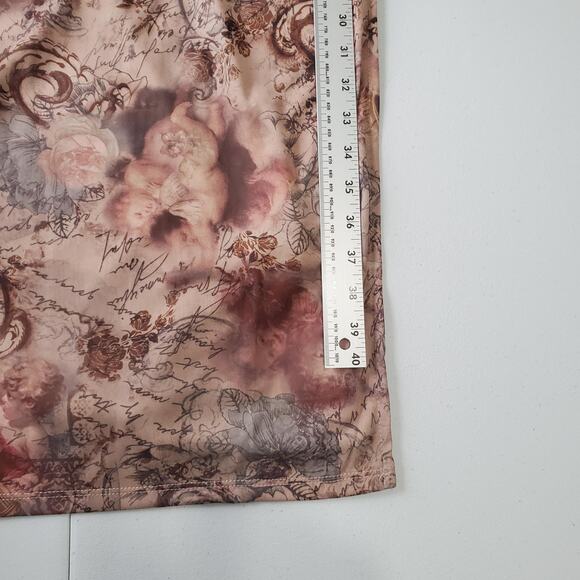 Y2K Fairy Grunge Whimsy Dress Womens XL Floral Cherub Angel Print Mesh Lined - Picture 4 of 11